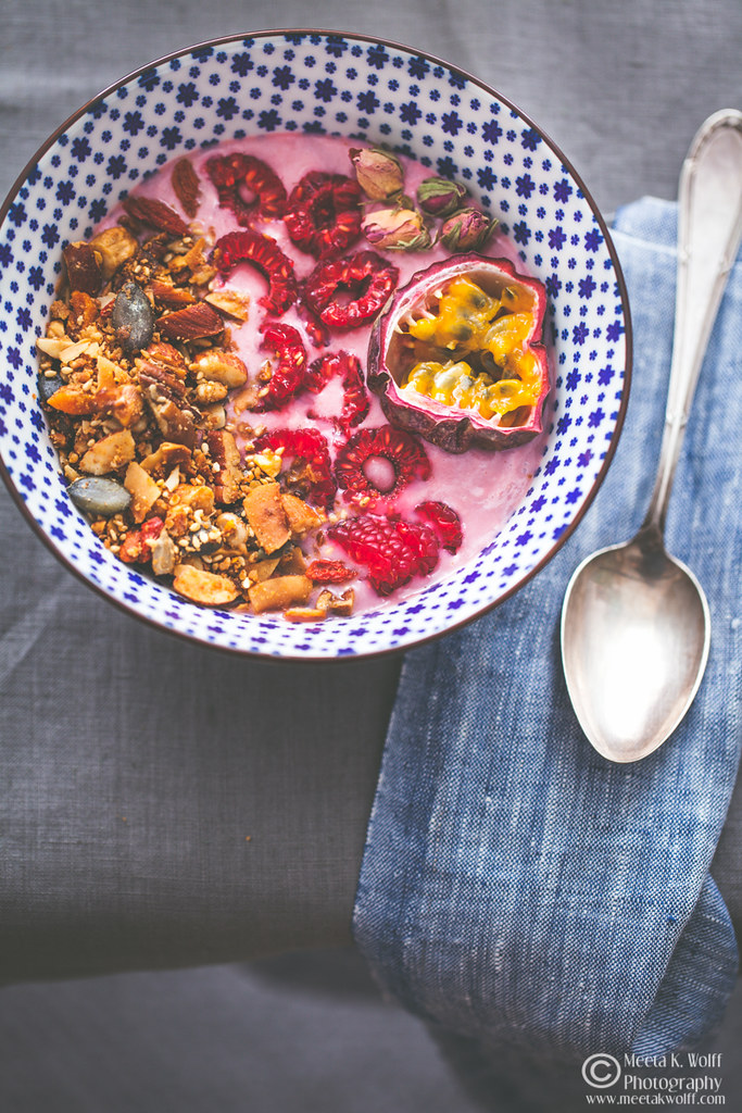 RASPBERRY ROSE COCONUT SMOOTHIE BOWL by Meeta K. Wolff